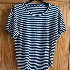J. Crew Navy and White Striped Tee